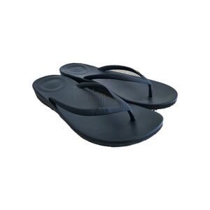 FitFlop IQushion Flip Flops Womens 8 black Ergonomic Comfort Sandals Minimalist